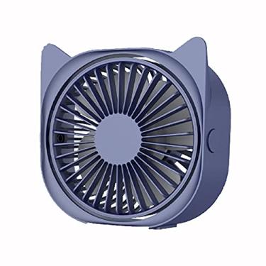 Imagem de HIOD Mini ventilador USB de verão Ferramentas de resfriamento mini ventilador de mesa 360 graus ângulo ajustável ventilador elétrico portátil 3 velocidade do vento ajustável, azul