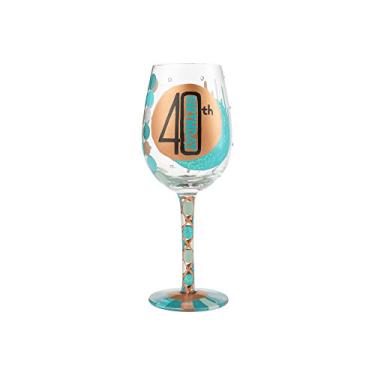Imagem de Enesco Designs by Lolita artesanal pintada à mão, taça de vinho de 425 g, 1 unidade (pacote com 1), multicolorido