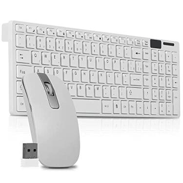 Imagem de Kit Teclado Sem Fio + Mouse Alta Precisão 3200 DPI Wireless (Branco)
