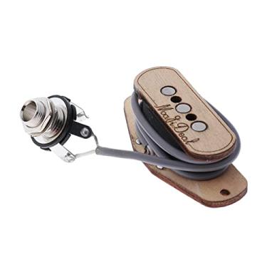 Imagem de Fancyes Captador de madeira durável de 3 cordas + entrada para guitarra de caixa de charutos