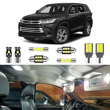 Imagem de LIGHSTA Kit de luz interior de LED branco super brilhante 14 peças para Toyota Highlander 2014 2015 2016 2017 2018 2019 2020 + luzes para placa de carro e ferramenta de instalação