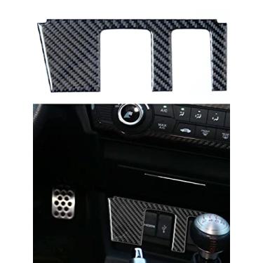 Imagem de JEZOE Adesivos de fibra de carbono pretos acessórios decorativos interiores do carro, para Honda Civic Coupe 2013 2014 2015 estilo do carro