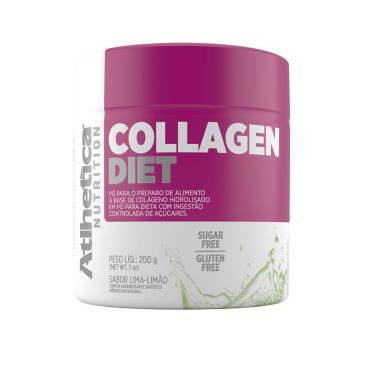 Imagem de Pó para Preparo de Bebida Collagen Diet Sabor Lima-Limão com 200g Atlhetica 200g