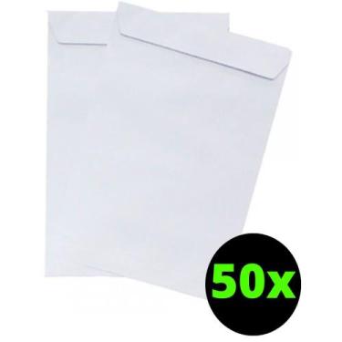 Imagem de 50 Envelopes Saco Branco Off-Set A4 260X360mm 90G - Foroni