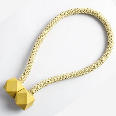 Imagem de Fivela de cortina magnética para cortina decorativa suportes magnéticos tieback tie back clips acessórios para casa, amarelo, 2 peças
