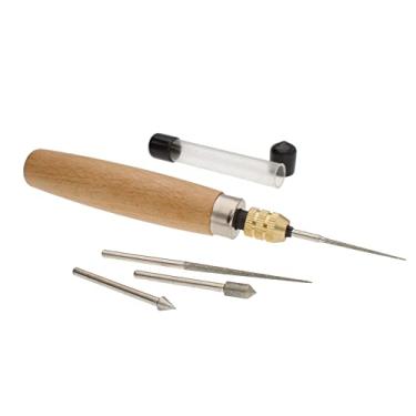 Imagem de The Beadsmith Diamond Reamer Set – 4 Interchangeable Tips, Wood Handle, Storage Tube for Bits - Use on Glass, Ceramic or Stone – Tools for Opening & Enlarging Holes & Softening & Smoothing Rough Edges