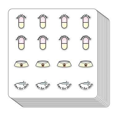 Imagem de Adesivos de planejador de cuidados para cães e gatos, 1,27 cm, lembrete de medicamentos para pulgas e vermes de dirofilarim pacote com 208