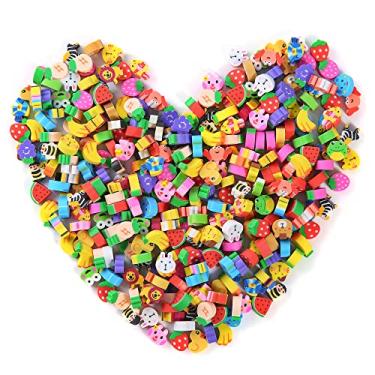 Imagem de 300 peças de mini borrachas de animais coleção de frutas para crianças, borrachas de lápis pequenas a granel para sala de aula, recompensas de dever de casa, lembrancinhas de festa, enchimento de presente