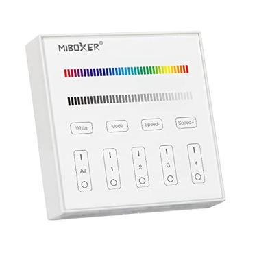 Imagem de LGIDTECH Controle remoto sem fio B3 Miboxer 2,4 GHz RF 4 Zonas RGB/RGBW montado na parede com painel inteligente alimentado por bateria, funciona com a série Mi.Light RGB/RGBW controlador de faixa de LED FUT037 FUT038