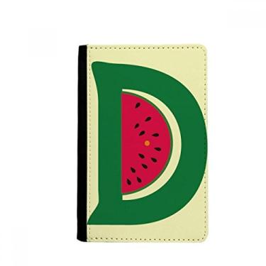 Imagem de D alfabeto melancia fruta bonito padrão porta-passaporte notecase burse carteira capa cartão bolsa, Multicolor