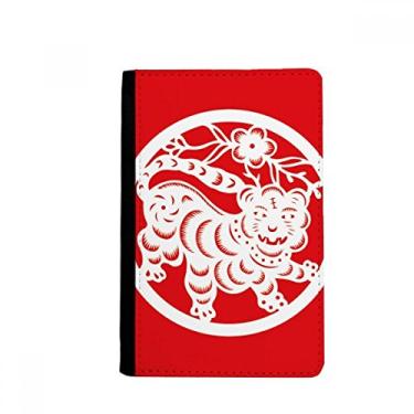 Imagem de Porta-passaporte com corte de papel tigre animal china arte zodíaco porta-passaporte notecase burse capa carteira porta-cartão, Multicolor