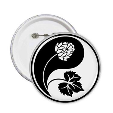 Imagem de Cultura Religião Yin-yang Padrão Flor Alfinetes Emblema Botão Decoração Acessório 5pcs