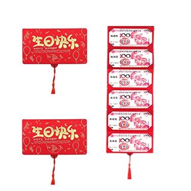 Imagem de 2 peças bolsa vermelha dobrada bolsa vermelha de papel bolsa vermelha da sorte bolsa de dinheiro de casamento bolsa vermelha de aniversário material de festa chinês (Estilo 3)