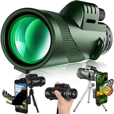 Imagem de Telescópio monocular 40x60 HD telescópio monocular adultos com suporte para smartphone tripé à prova d'água binóculos monoculares para observação de pássaros viagens caminhadas concerto