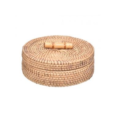 Imagem de Caixa Decorativa em Rattan e Bambu Natural - 20x10 cm