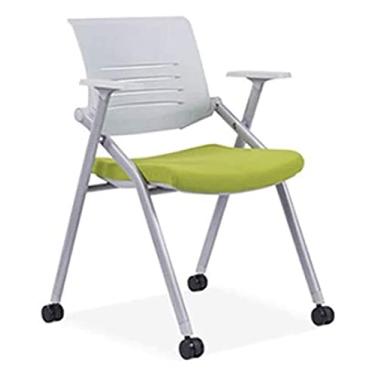 Imagem de cadeira de escritório Cadeira de treinamento Cadeira de conferência com quadro de escrita Cadeira dobrável Cadeira de computador de escritório com braço para tablet (cor: rodas, tamanho: 60 x 56 x 84