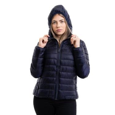 Imagem de Jaqueta Feminina Puffer Motoqueira Nylon Impermeável Blusa De Frio - S