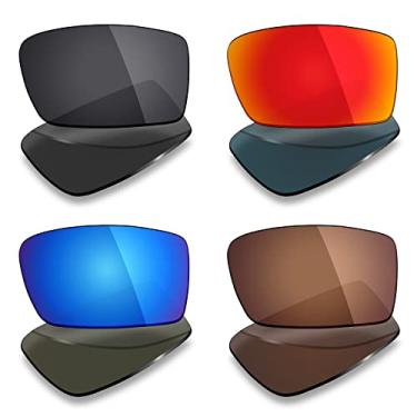 Imagem de Mryok 4 pares de lentes polarizadas de substituição para óculos de sol Oakley Gascan Small – preto furtivo/vermelho fogo/azul gelo/marrom bronze, Multicolorido., One Size