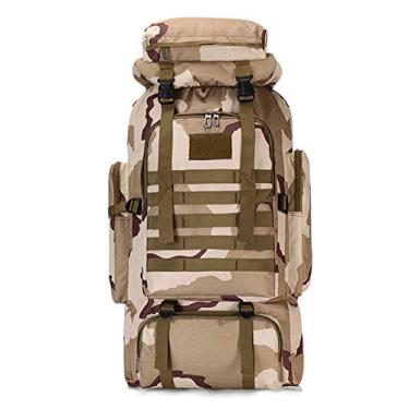 Imagem de C/H Mochila masculina de grande capacidade de 80 litros, para caminhadas ao ar livre, mochila tática Molle, mochila militar
