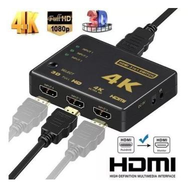 Imagem de Chaveador Divisor Hub Multiplicador Sinal Hdmi Tv 2X1 Uhd 4K - Lotus