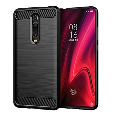 Imagem de Capa Capinha Anti Impacto Para Xiaomi Mi 9T E Redmi K20 e K20 Pro Tela De 6.39 Case Com Desenho Fibra De Carbono - Danet (Preto)