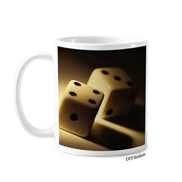 Imagem de Caneca de cerâmica com pontos de jogo de dados para fotos, copo de porcelana para café