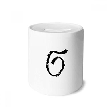 Imagem de DIYthinker Caixa de moedas de cerâmica com silhueta preta Sigma do alfabeto grego, presente de cofrinho
