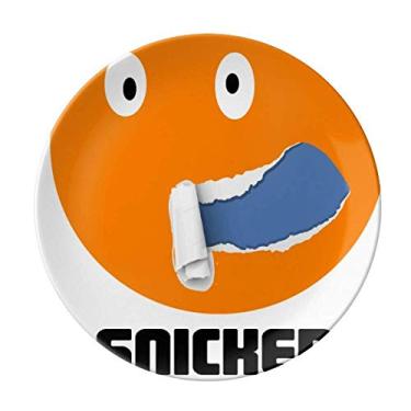 Imagem de Prato de emoção torta laranja largo prato decorativo de porcelana salver louça de jantar