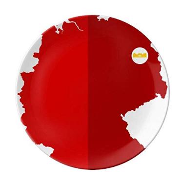 Imagem de Mapa da bandeira nacional da Alemanha Placa decorativa de porcelana Salver Prato de jantar