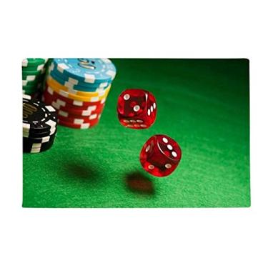 Imagem de Dice Chips Tapete verde para foto de mesa tapete antiderrapante para porta de banheiro