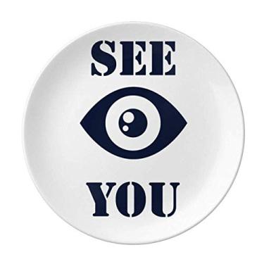Imagem de Goodbye See Eyes Prato decorativo de porcelana Salver Prato de jantar