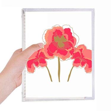 Imagem de Caderno de folhas soltas com pintura de plantas de flores, agenda recarregável