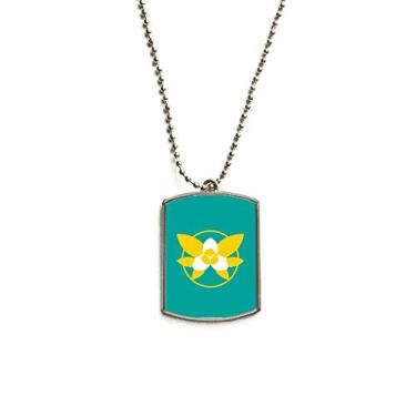 Imagem de DIYthinker Colar com pingente de identificação de cachorro de aço inoxidável Camboja National Flower Turismo Culture