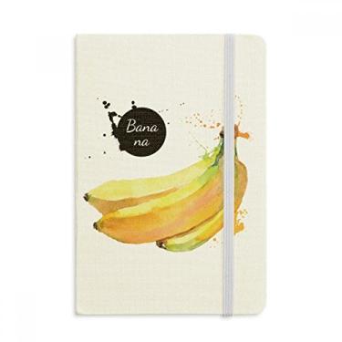 Imagem de Caderno de anotações com estampa de banana, aquarela, frutas saborosas, saúde oficial de tecido, capa dura