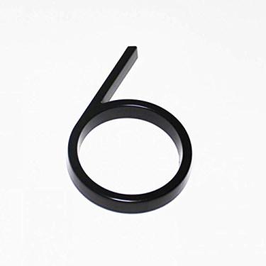 Imagem de Número de casa flutuante 3D preto de 12,7 cm 0-9 alfabeto moderno AB número de porta para casa ao ar livre, placa de sinalização, liga, durável, à prova de intempéries