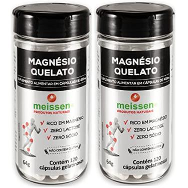 Imagem de Magnésio Quelato 433 mg Meissen 120 Cápsulas Kit 2 Unidades
