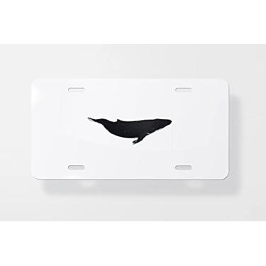 Imagem de Capa para placa de carro com perfil de baleia jubarte – Capa para placa de carro – Capa para placa de carro 15 x 30 cm