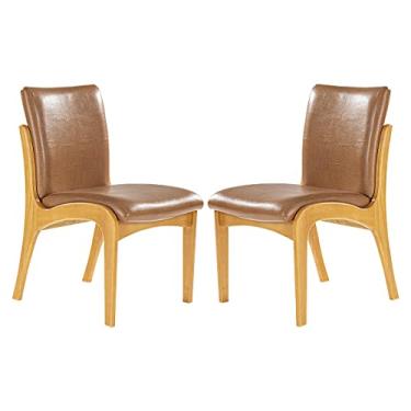 Imagem de Kit 2 Cadeiras de Madeira Maciça Mel Estofado Caramelo Lisboa L85 RMI