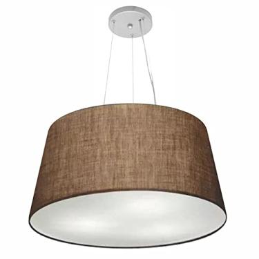 Imagem de Lustre Pendente Cone Cúpula Tecido 30/60x50 cm, Vivare Iluminação, Pendente4063 LC, Café, Grande