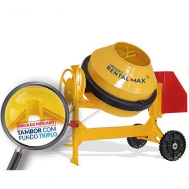 Imagem de Betoneira 400l Rental Max Com Motor Trif 2cv 380v 60hz 4p Com Roda Maciça Menegotti