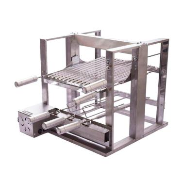 Imagem de Churrasqueira Elevatória Fast Gourmet com Kit Giratório Elétrico, 3 Espetos e Grelha Parrilha EGKG03