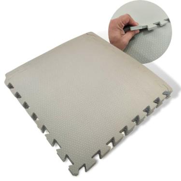 Imagem de Kit 8 Tapete EVA Infantil Tatame Bebe Criança Placa de 50x50cm 10mm Área de 2m² Diversas Cores Brinquedoteca Atividades (Cinza Claro)