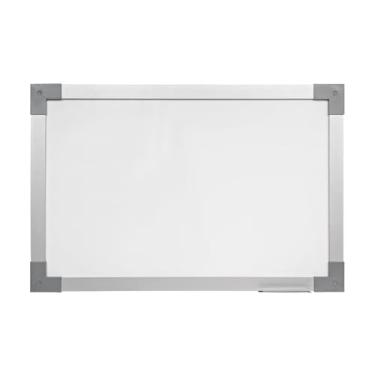 Imagem de Quadro Branco Moldura MDF REVESTIDO na cor Aluminio Soft Prime STALO, 180x90