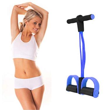 Imagem de Exercicio Fisico Extensor Elastico Para Ginastica Academia resistência 4 tubos azul