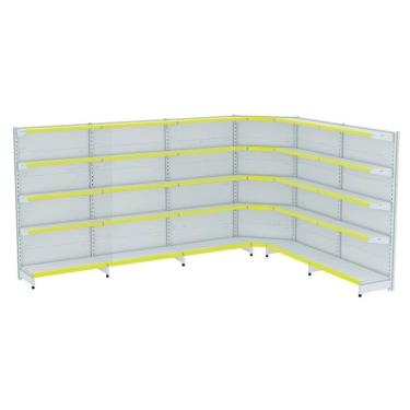 Imagem de Gondola Parede 170 Fit Ate 5 Metros 1 Canto Branco 30b Pe Am