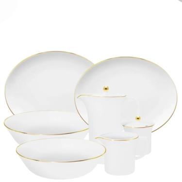 Imagem de Baixela para Servir Sofia Ouro 7pç Porcelana Oxford