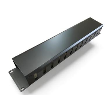 Imagem de Grid DCS Gerenciamento de cabos horizontais pretos 2U com 12 compartimentos (metal)