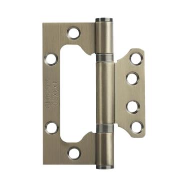 Imagem de Pacote com 12 dobradiças de porta sem encaixe – Fácil de instalar, dobradiças de porta de aço inoxidável de 10 cm × 7,6 cm – Movimento suave e resistente, bronze