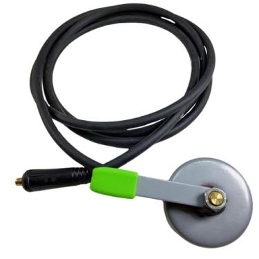 Imagem de Kit 3m Cabo 16mm Flexível P/Solda + 1 Conectores Engate Rápido 9mm + 1 Garra Negativa Magnética Grampo Terra 160a