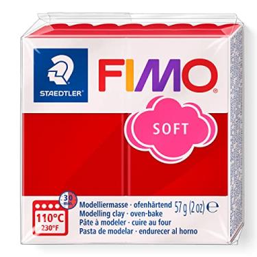 Imagem de STAEDTLER Massa de Modelar Profissional FIMO Soft 57g (1 Unidade) Vermelho Natal - 8020-2 P - Argila Polímera Para Biscuit que Endurece no Forno – Ideal para Artesanato, Miniaturas e Bijuterias